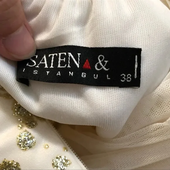 White Satin Prom Maxi Dress - Picture 10 of 10